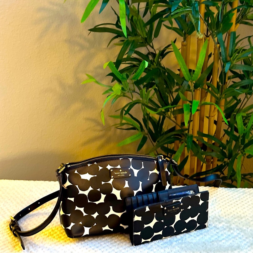 Kate Spade bag with matching wallet. Great for weekends or night out.